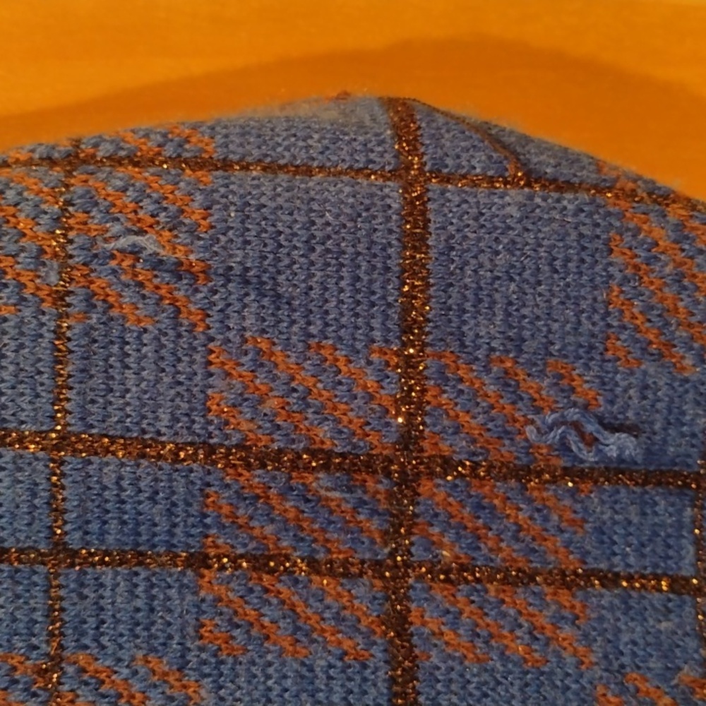 Vintage MARELLA Blue Checkered With Gold Cardigan - Picture 7 of 7